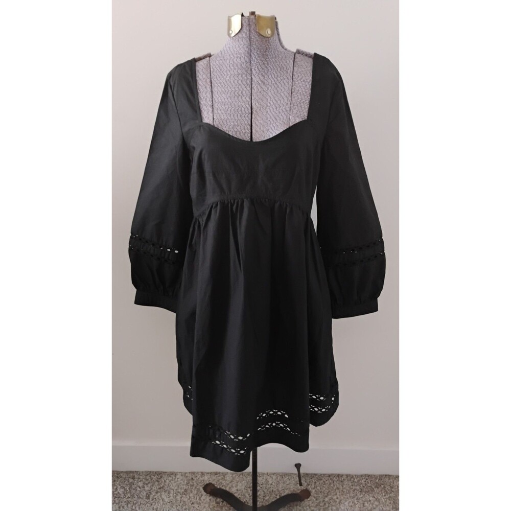 NWT Mini Babydoll Dress Empire Waist Sz S Black Banana Republic MSRP $120